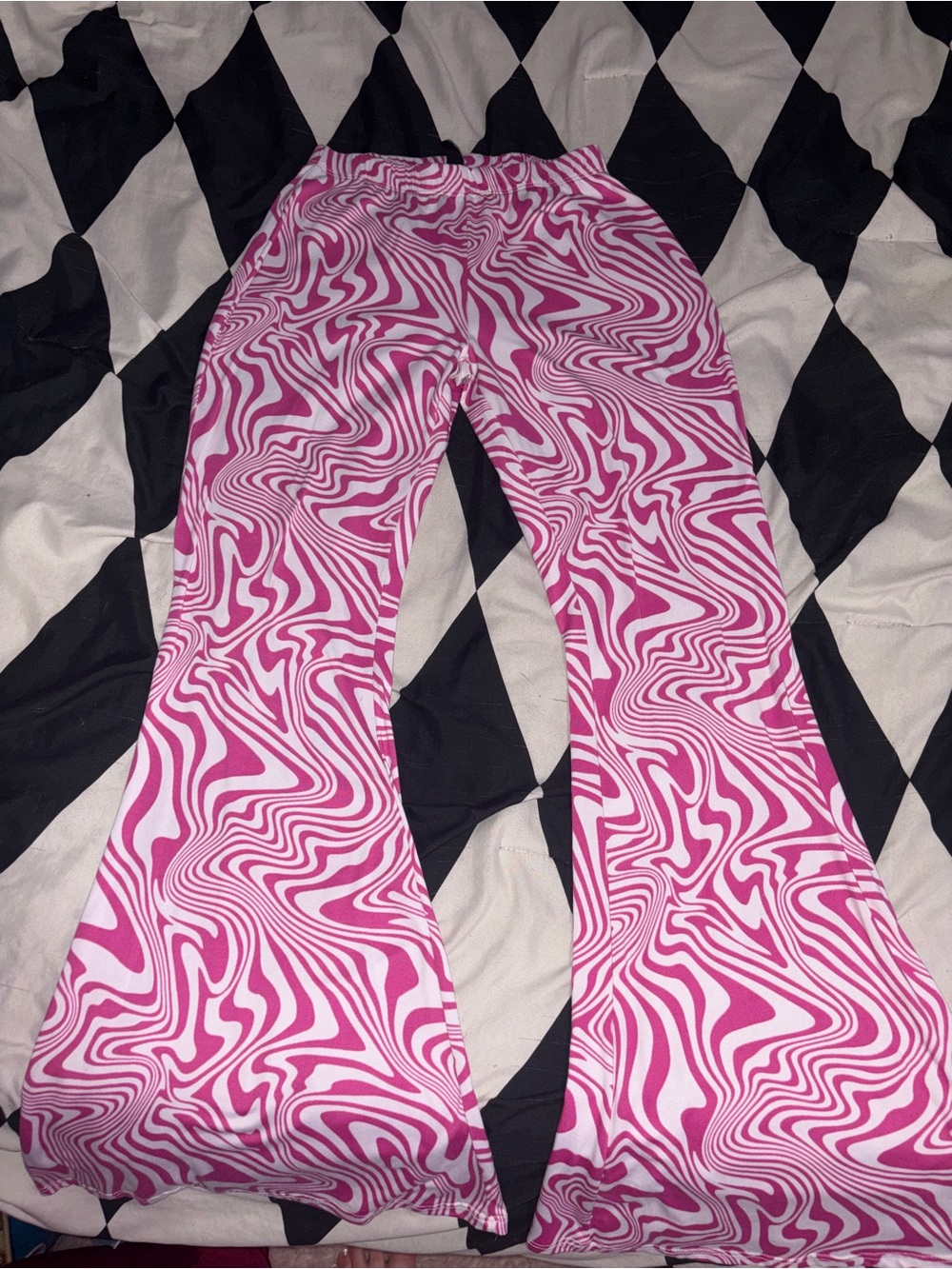 Windsor Pink & White Swirl Flared Pants
